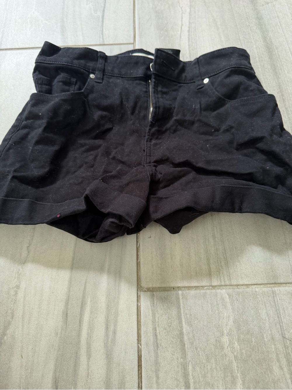 H&M Black Denim High-Waist Women’s Shorts